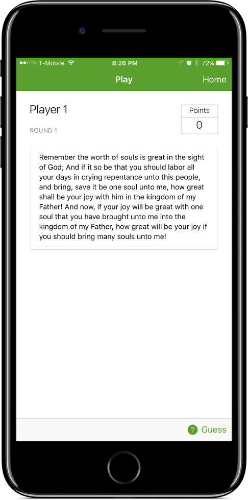 Scripture Golf app screenshot